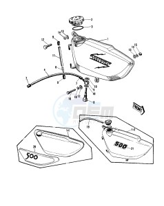 H1 C [MACH III] (-C) 500 [MACH III] drawing OIL TANK -- 69-72 H1_A_B_C- -