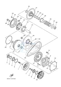 YFM700FWAD YFM70GPXJ GRIZZLY 700 EPS (B1A9) drawing CLUTCH