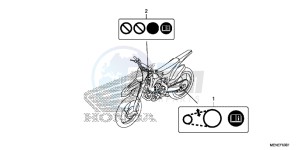 CRF450RE CRF450R Europe Direct - (ED) drawing CAUTION LABEL (ED)