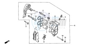 CRM50R drawing FRONT BRAKE CALIPER