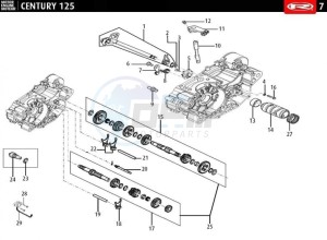 CENTURY-125-E4-GREY drawing GEAR BOX - GEAR SHIFTING SYSTEM  EURO4