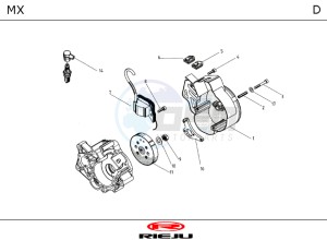 MX-F-D-RED 50 drawing ENGINE  FLYWHEEL MAGNETO