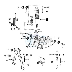 FOX PBAX BE drawing REAR SHOCK AND STAND