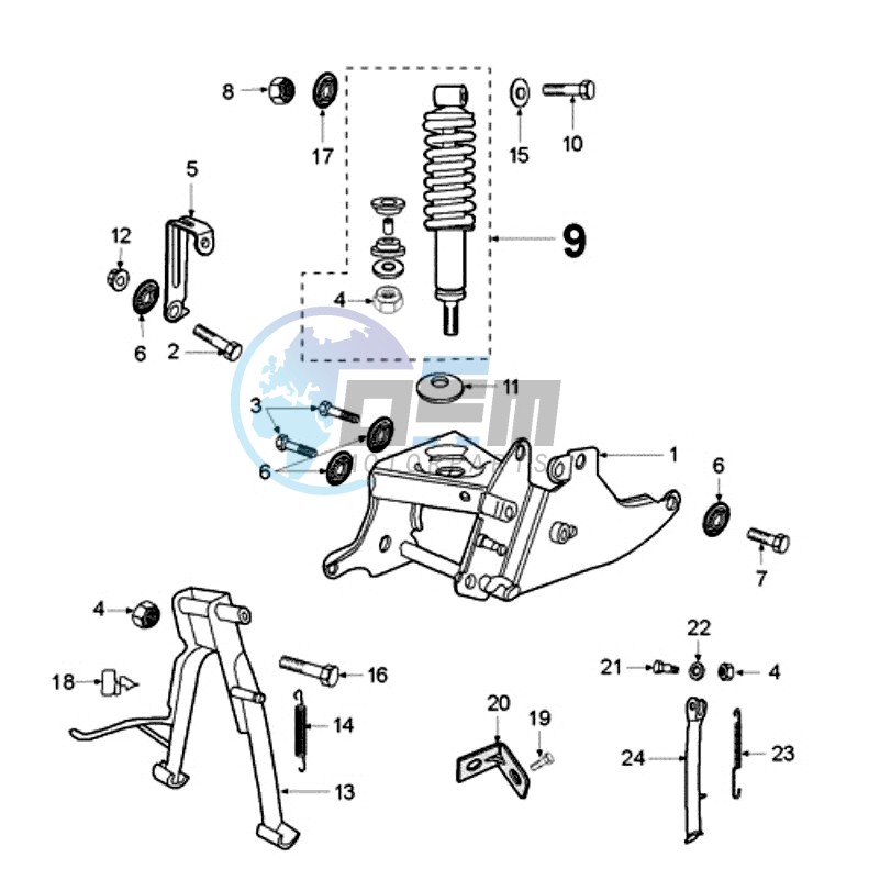 REAR SHOCK AND STAND