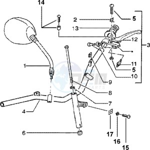 Zip 50 SP Euro 2 drawing Handlebars component parts