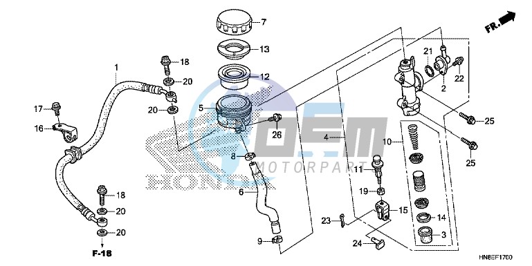 RR. BRAKE MASTER CYLINDER