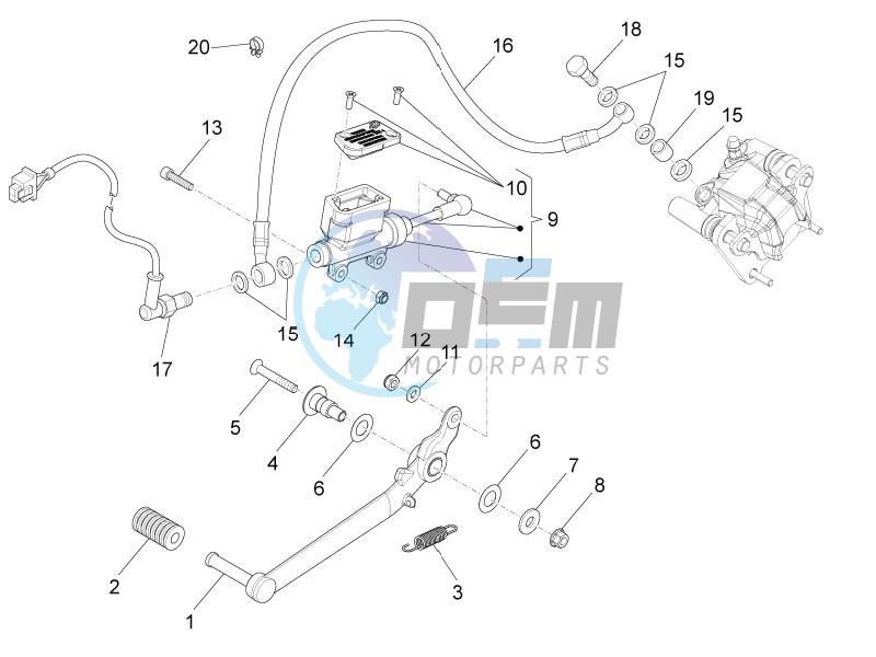 Rear master cylinder