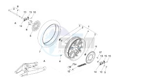 SENDA DRD MOTARD - 125 CC drawing REAR WHEEL