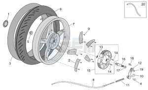 Scarabeo 50 4T E2 drawing Rear wheel - drum brake