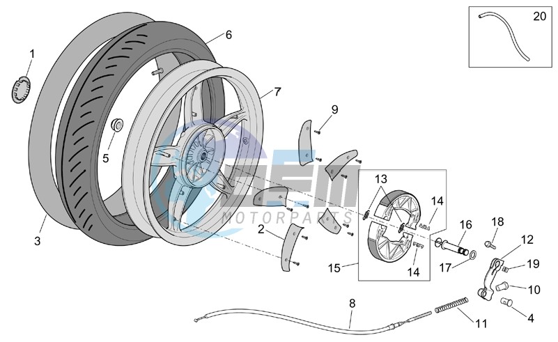 Rear wheel - drum brake