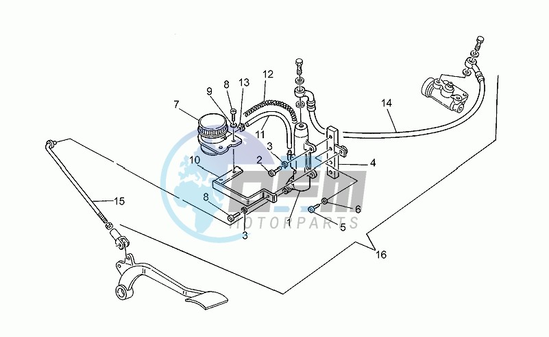 Rear brake m.cyl. Mod.group