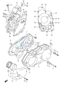 AN250 (E2) Burgman drawing CRANKCASE COVER (MODEL W X Y)