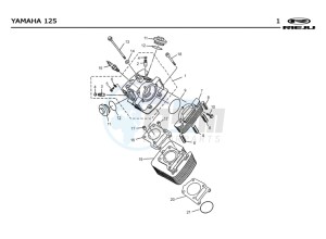 RS2-125-NACKED-PRO-GREY drawing CYLINDER HEAD - CYLINDER  Yamaha 125 4T EURO2