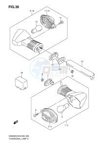 SV650S (E3-E28) drawing TURNSIGNAL LAMP (SV650K8 AK8)