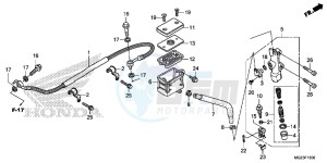 CBR500RE CBR500R UK - (E) drawing REAR BRAKE MASTER CYLINDER (STD)