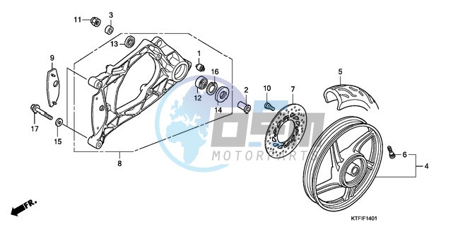 REAR WHEEL/SWINGARM (SH1259/1509)