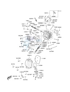 KSF 90 A [KFX90] (A7F-A9S) A8F drawing CYLINDER HEAD -- A8F_A9F- -