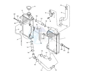 YZ F 250 drawing RADIATOR AND HOSE