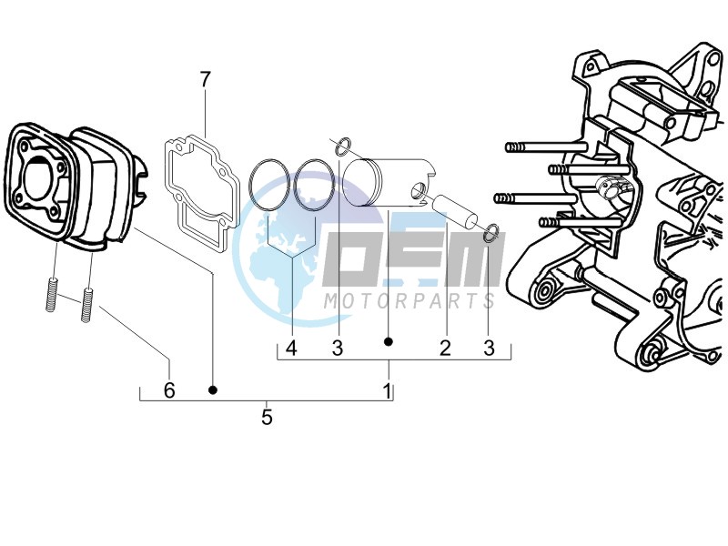 Cylinder-piston-wrist pin unit