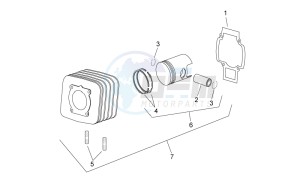 Scarabeo 50 2t drawing Cylinder with piston