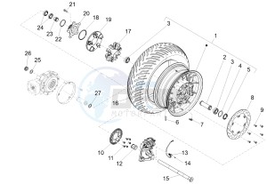 California 1400 Corazzieri 1380 drawing Rear wheel