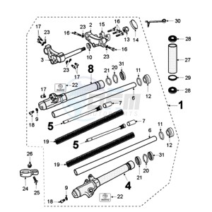 XPS SM EX drawing FRONT FORK / STEERINGHEAD