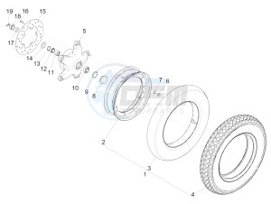 PX 125 2T NOABS E3 (EMEA, APAC) drawing Front wheel