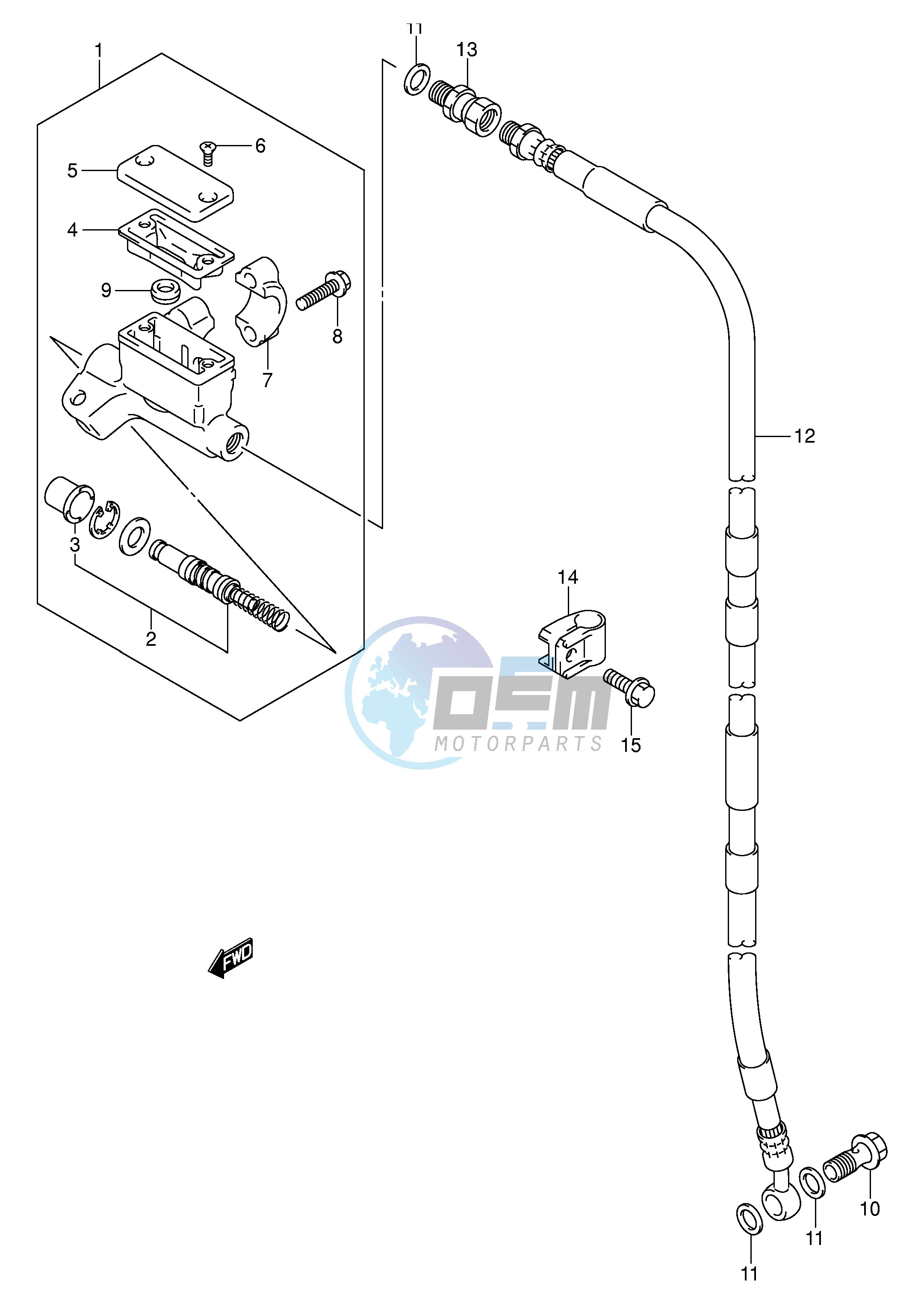 FRONT MASTER CYLINDER (DR-Z125LK3 LK4 LK5 LK6 LK7)