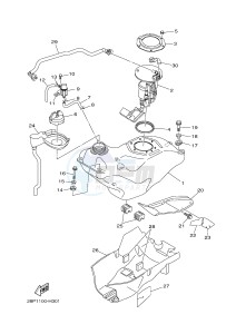 YFM550FWA YFM550DE GRIZZLY 550 (1NPC) drawing FUEL TANK