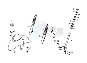 EURO MX 125 DUAL DISK 50 drawing FRONT FENDER / INNER LEG / YOKE