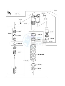 KX450F KX450D7F EU drawing Shock Absorber(s)