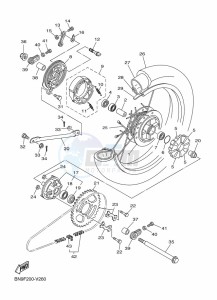 YBR125E (BN9J) drawing REAR WHEEL