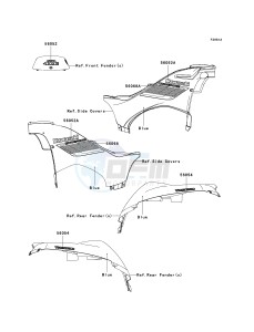 KVF 650 H [BRUTE FORCE 650 4X4I] (H7F-H8F) H8F drawing DECALS-- BLUE- --- H8F- -