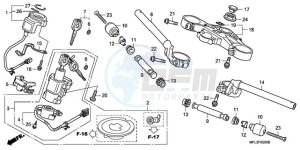 CBR1000RA9 UK - (E / ABS) drawing HANDLE PIPE/TOP BRIDGE