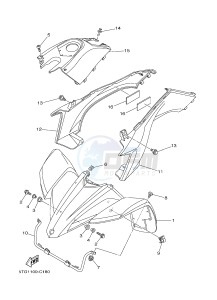 YFZ450 YFZ450D (1PD5 1PD6) drawing FRONT FENDER