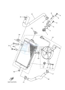 YFM700R YFM7RB RAPTOR 700R (1ASE 1ASF 1ASD) drawing RADIATOR & HOSE