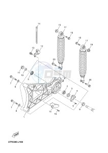 YPR250RA XMAX 250 ABS EVOLIS 250 ABS (2DLA 2DLA) drawing REAR ARM & SUSPENSION