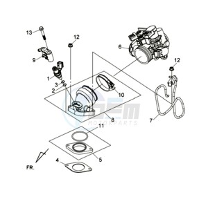 MAXSYM 400 EFI ABS drawing INLET / FUEL INJECTOR / THROTTLE VALVE BODY