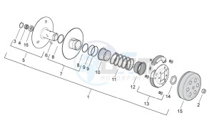 Scarabeo 50 2t e2 (eng. piaggio) drawing Clutch