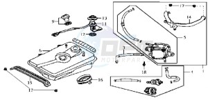 JET EURO X 50 drawing FUEL TANK - FUEL CUT