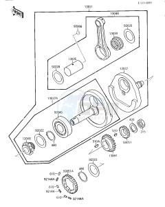 KSF 250 A [MOJAVE 250] (A1-A2) [MOJAVE 250] drawing CRANKSHAFT -- From no. 010528- -