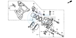 CBR900RR FIRE BLADE drawing REAR BRAKE CALIPER