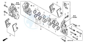 CB1300SA9 Australia - (U / ABS BCT MME TWO TY2) drawing FRONT BRAKE CALIPER