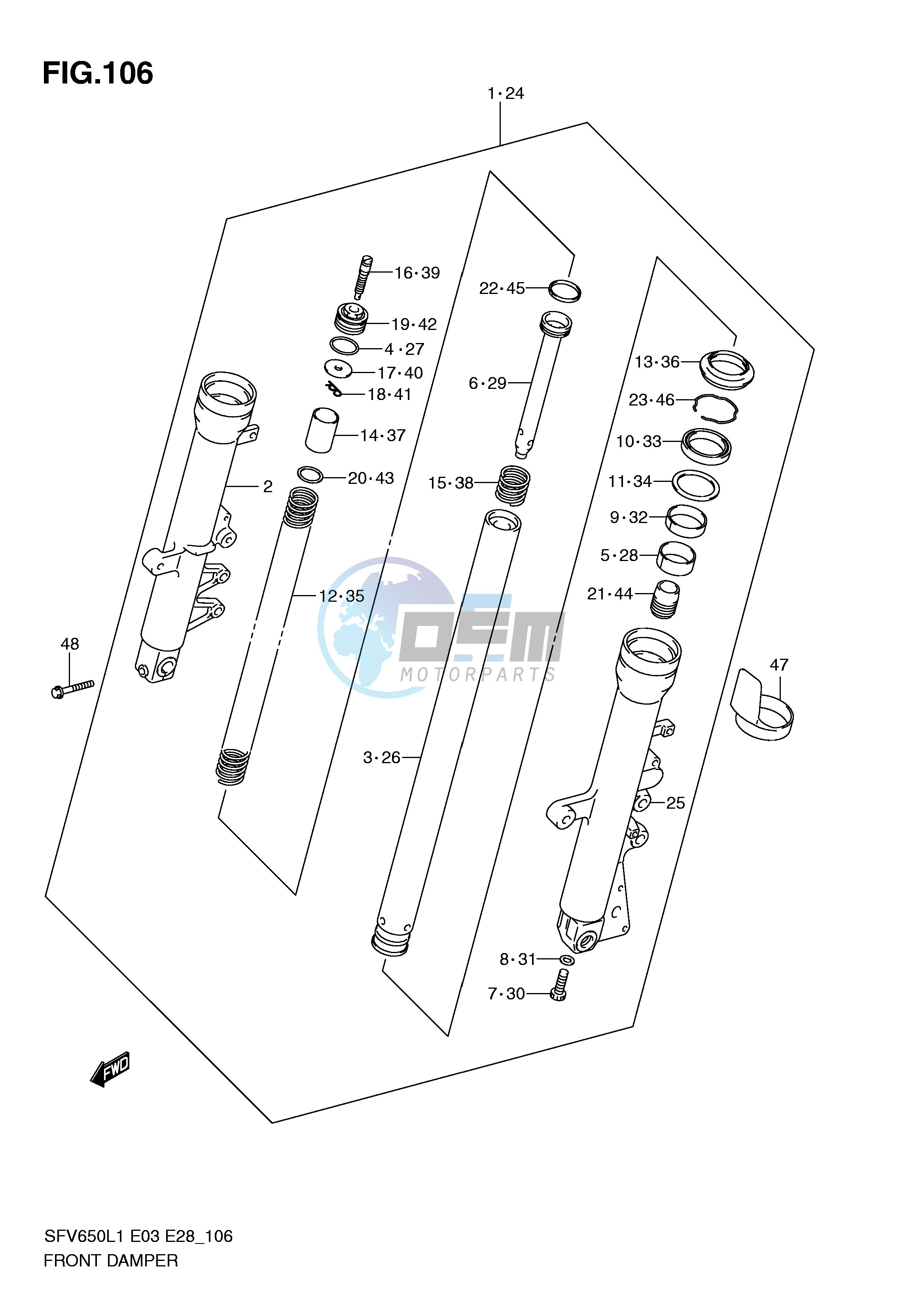 FRONT DAMPER (SFV650AL1 E28)