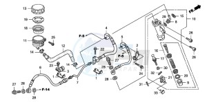 CB1300A CB1300SUPER FOUR drawing RR. BRAKE MASTER CYLINDER (CB1300A/SA)