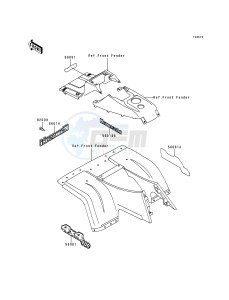 KLF 400 B [BAYOU 400 4X4] (B4-B6) [BAYOU 400 4X4] drawing DECALS-- GREEN- --- KLF400-B5- -