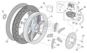 Scarabeo 50 Di-Tech drawing Rear wheel - disc brake