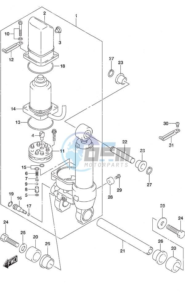 Tilt Cylinder w/Power Tilt