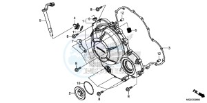 CB500FE CB500F UK - (E) drawing RIGHT CRANKCASE COVER