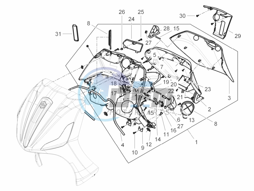 Front glove-box - Knee-guard panel